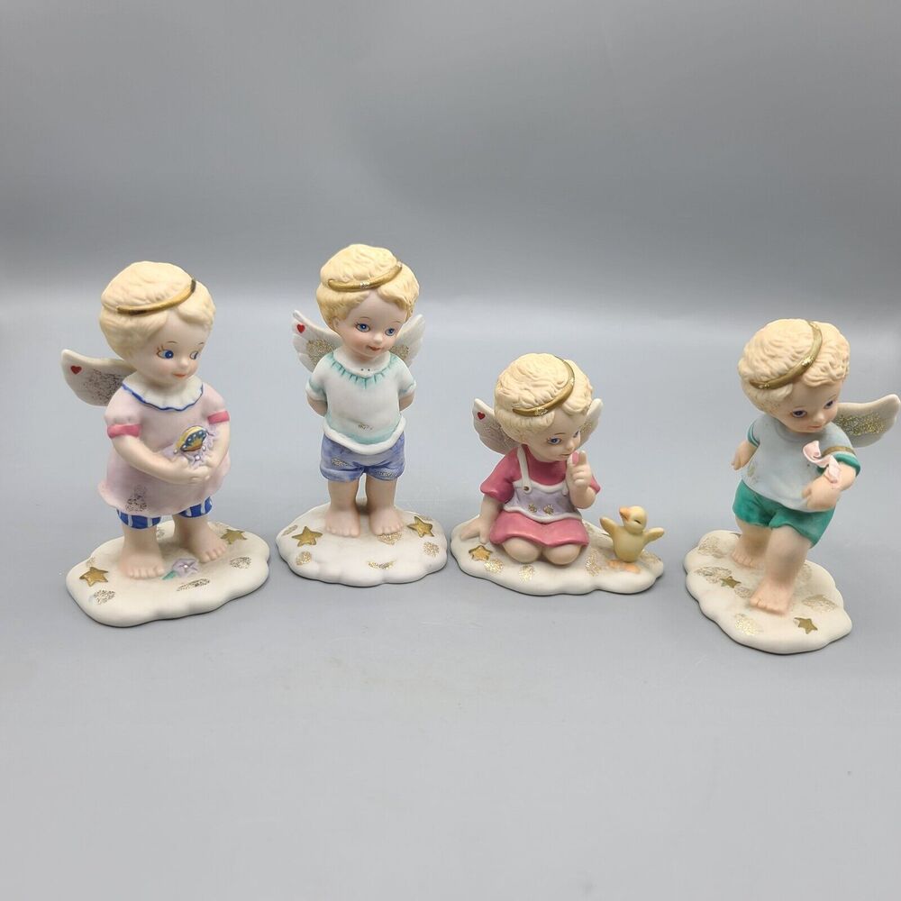 Tender Hearts Collection By Katharine Stevenson Bronson 4 Pc Angels 1990s
